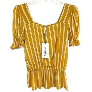 Sybilla Peplum Top Striped New